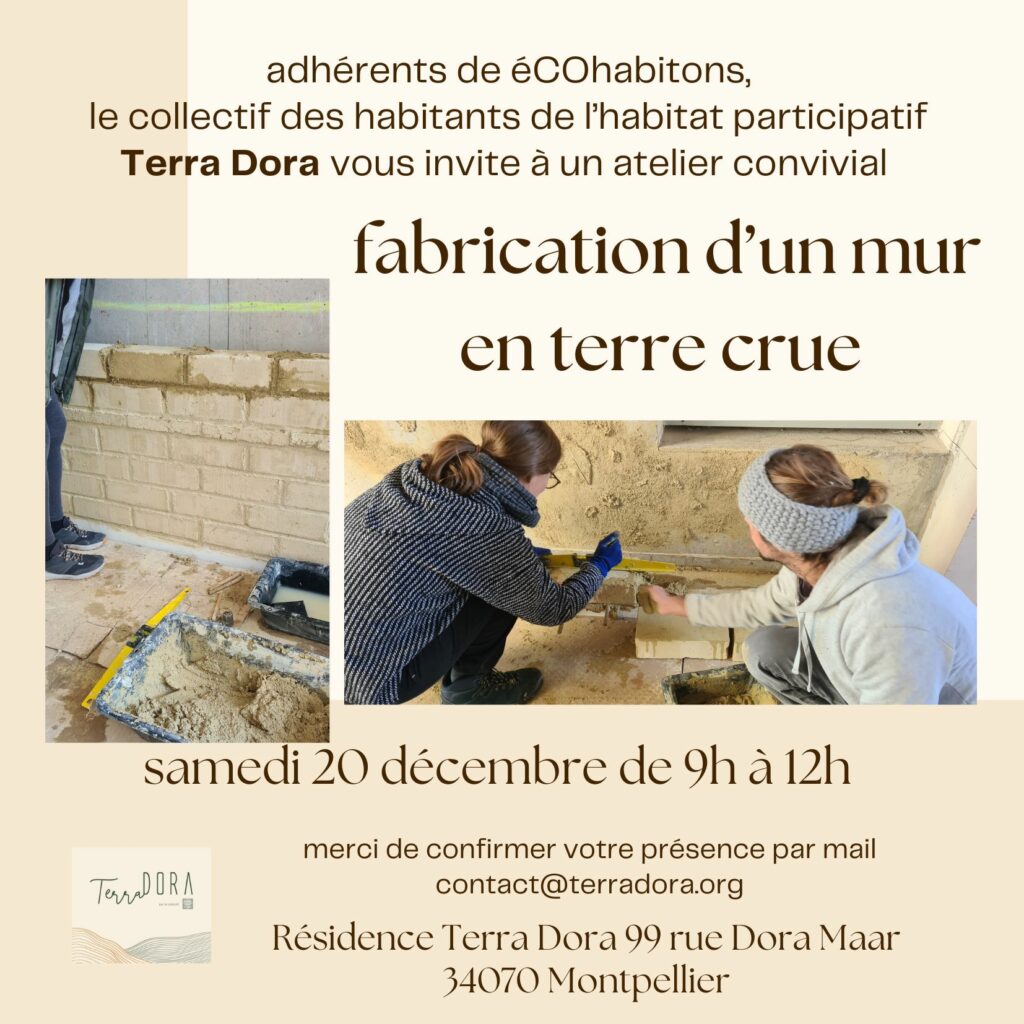 fabrication d'un mur en terre crue